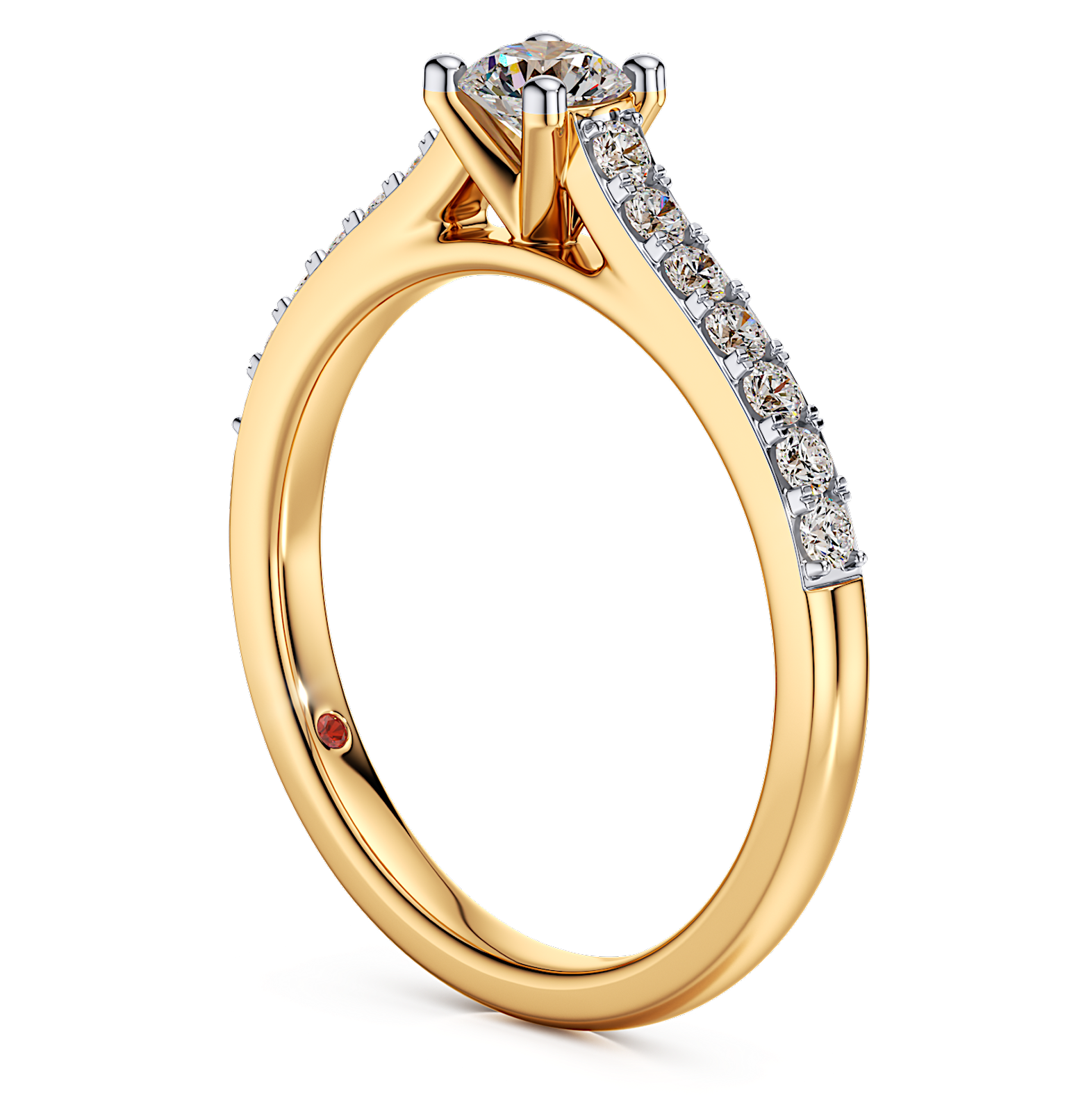 A QWEEN gold solitaire diamond ring