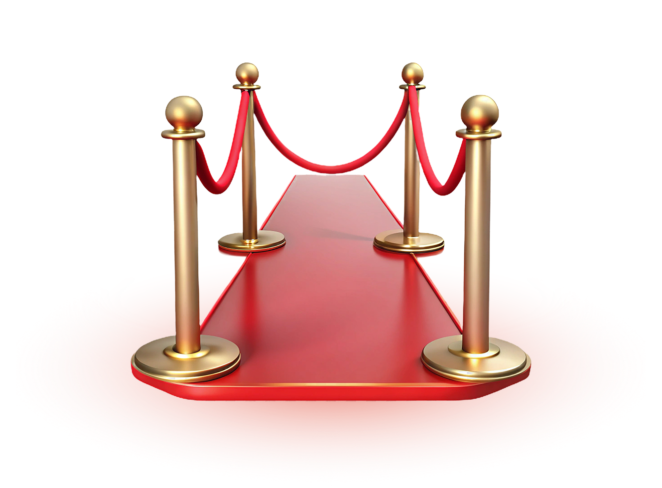Red carpet with golden stanchions