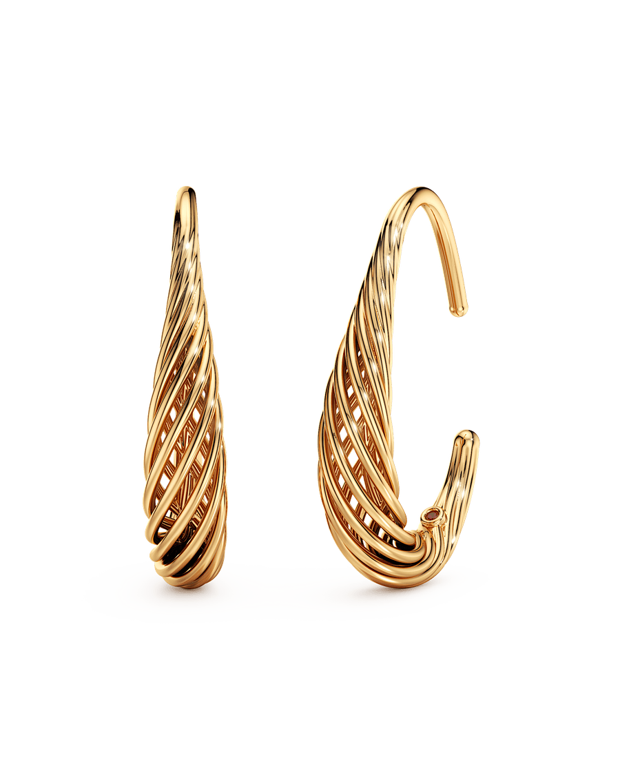 Spun Gold Wave Earrings