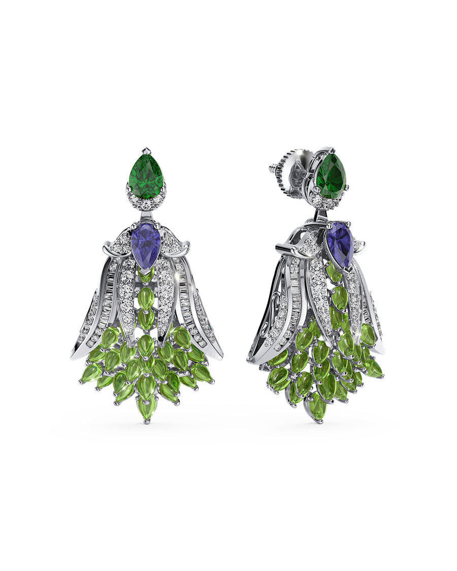 Verdant Fan Cascade Earrings