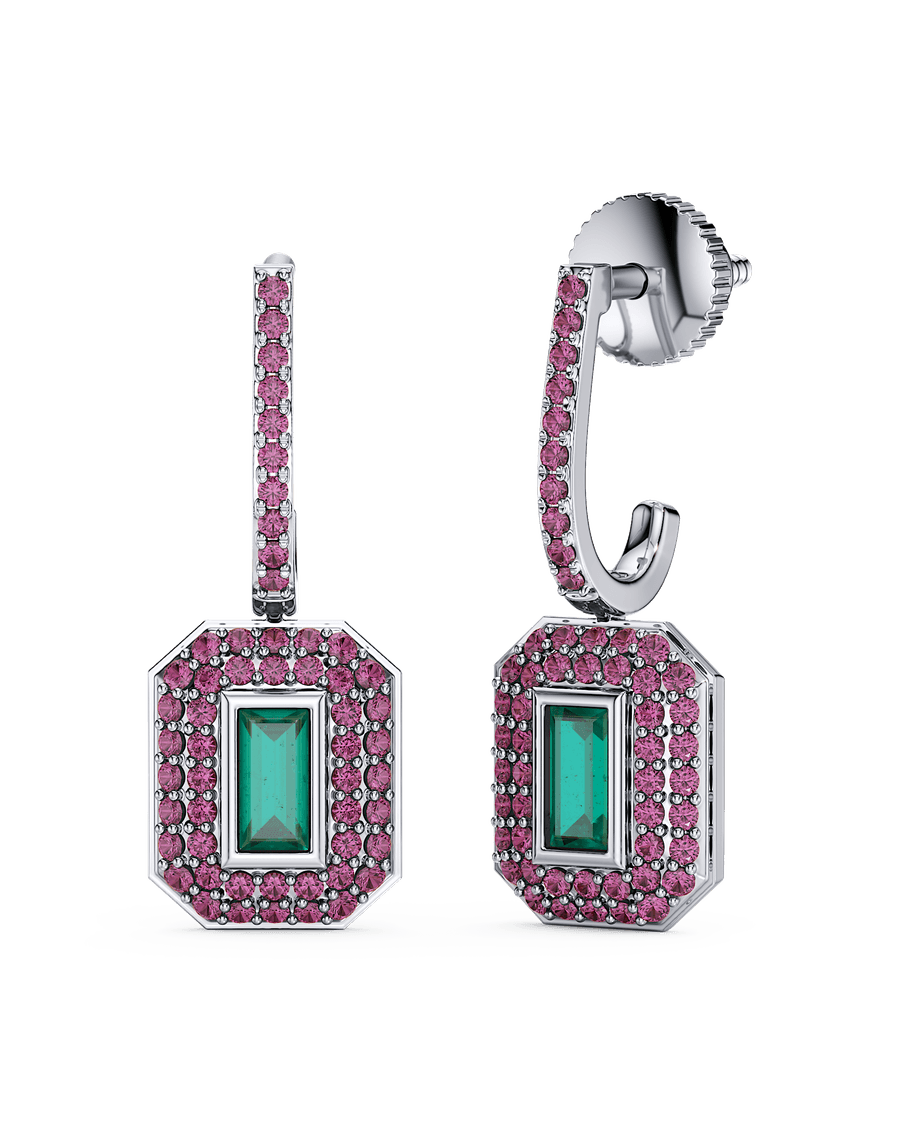 Emerald Halo Earrings