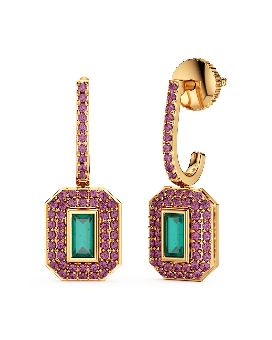Emerald Halo Earrings