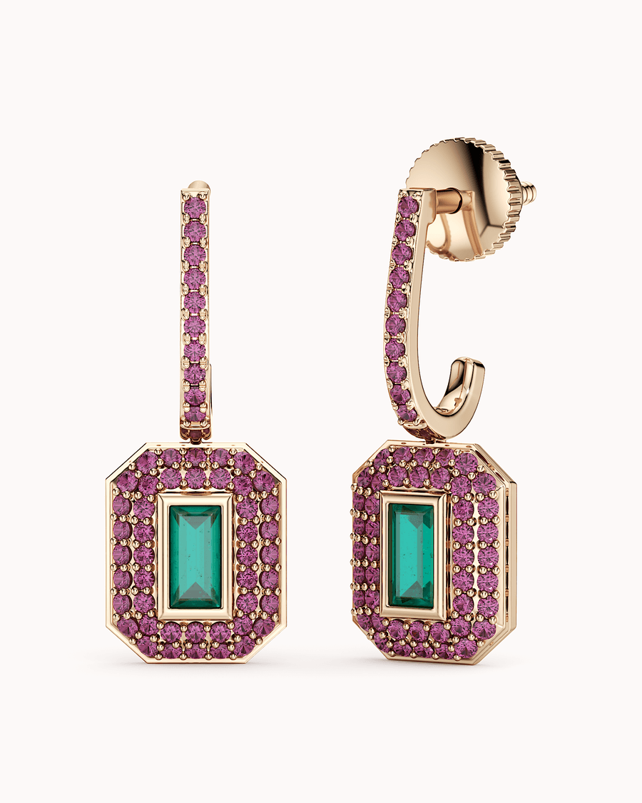 Emerald Halo Earrings