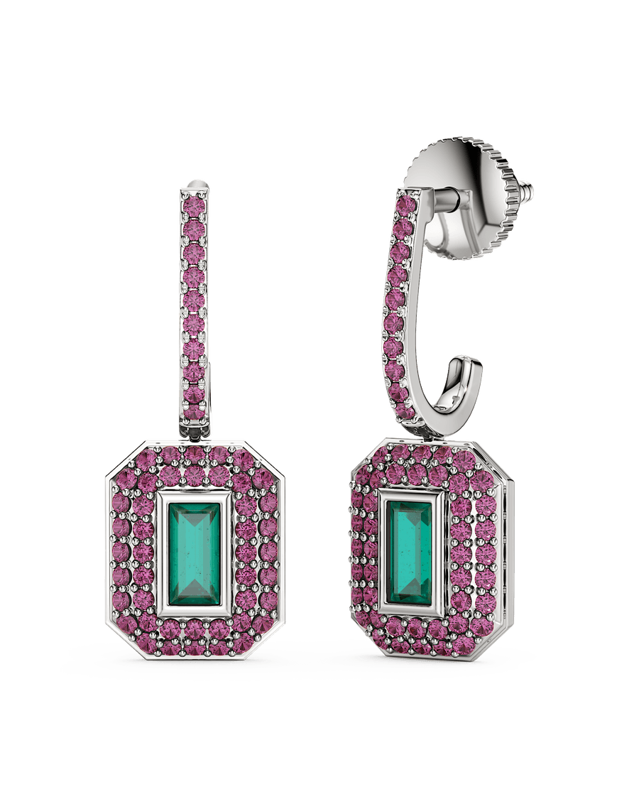 Emerald Halo Earrings
