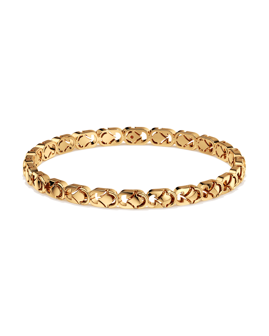 Crescent Chain Round Bangle