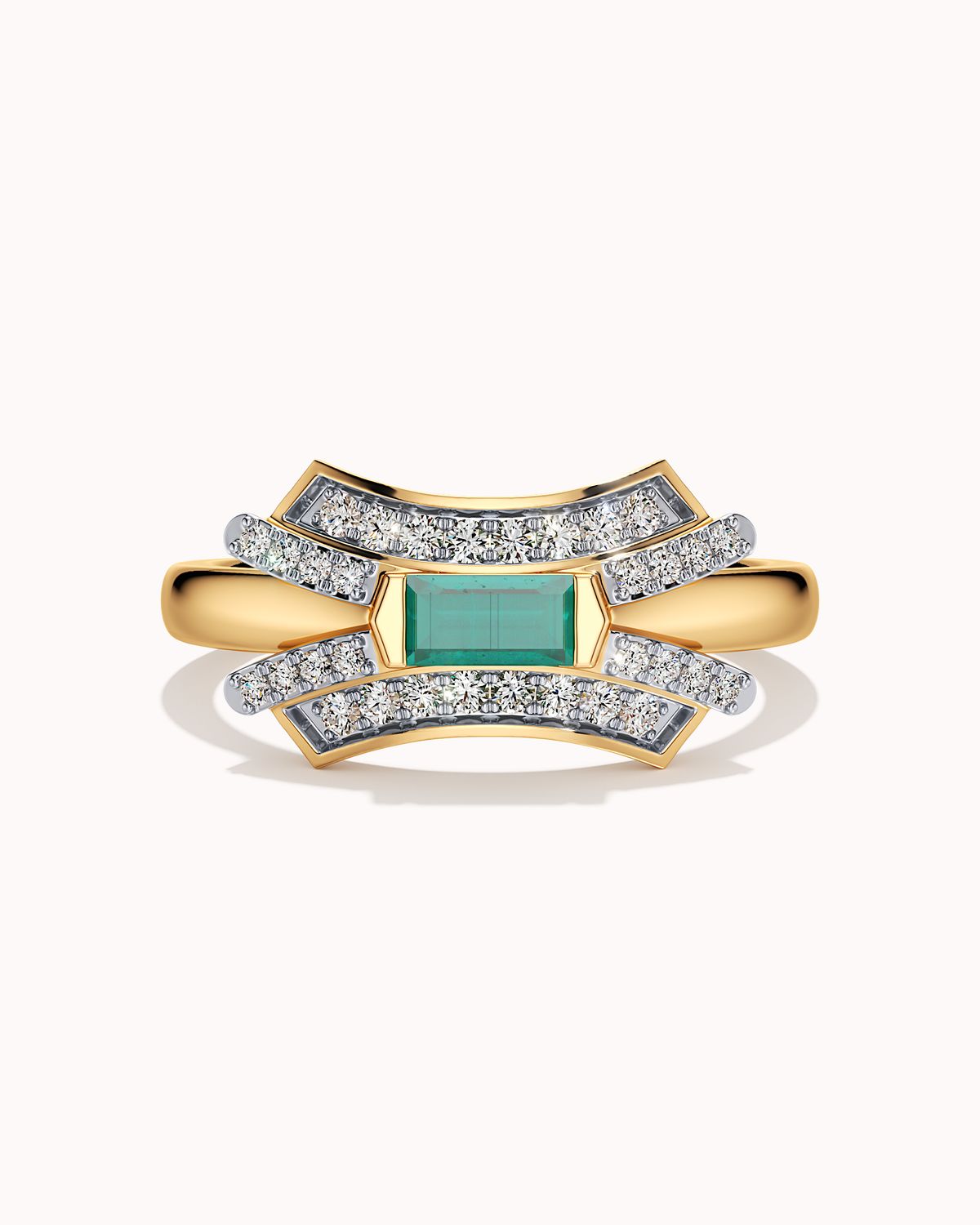 Emerald Hourglass Ring