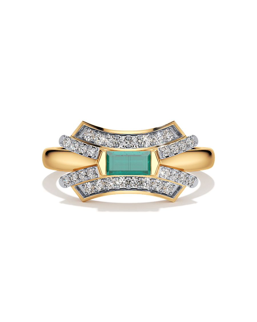Emerald Hourglass Ring