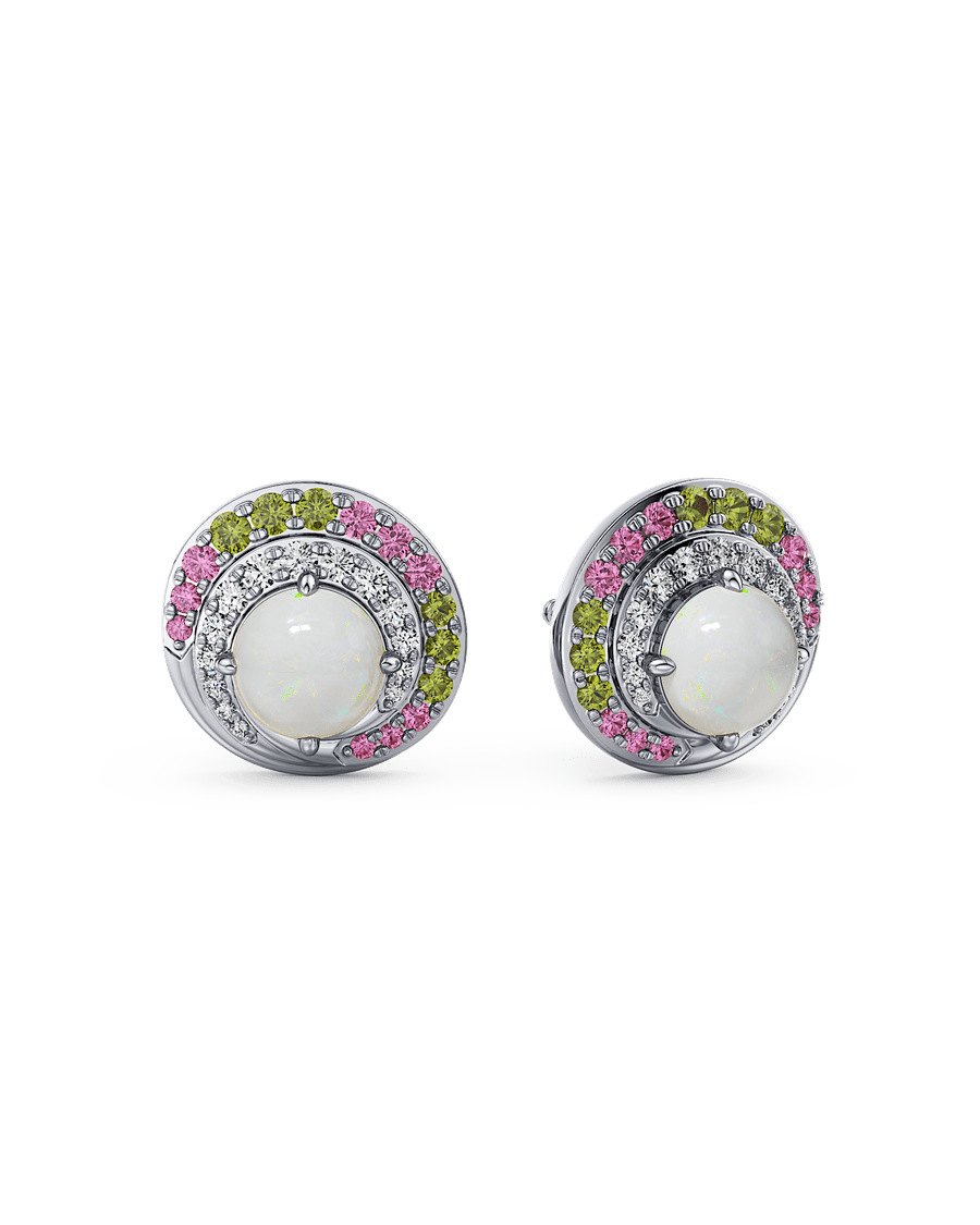 Opal Halo Garden Earrings