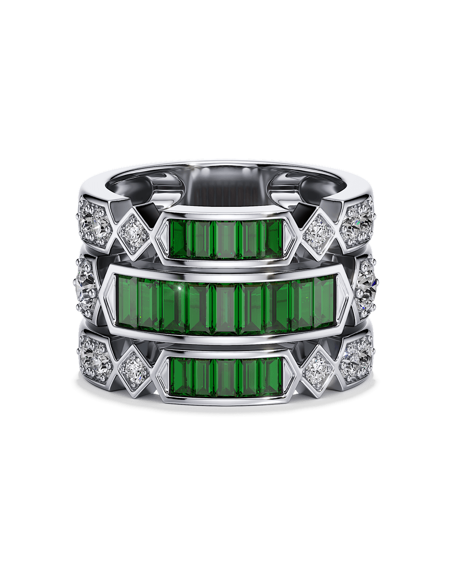 Emerald Column Ring