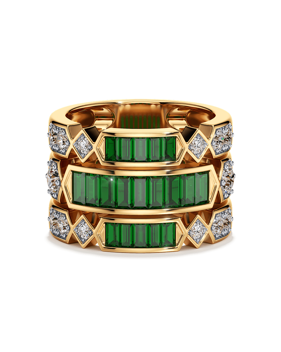 Emerald Column Ring