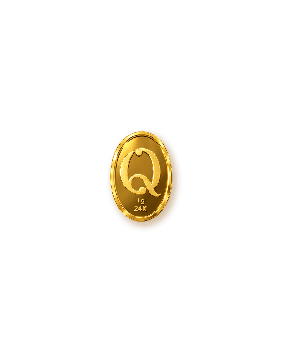 1g Gold Coin QWEEN Oval 24KT
