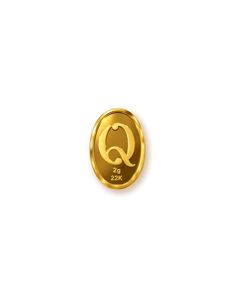 2g Gold Coin QWEEN Oval 22KT