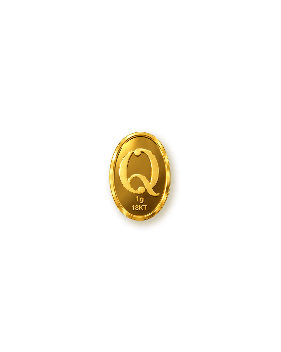 1g Gold Coin QWEEN Oval 18KT
