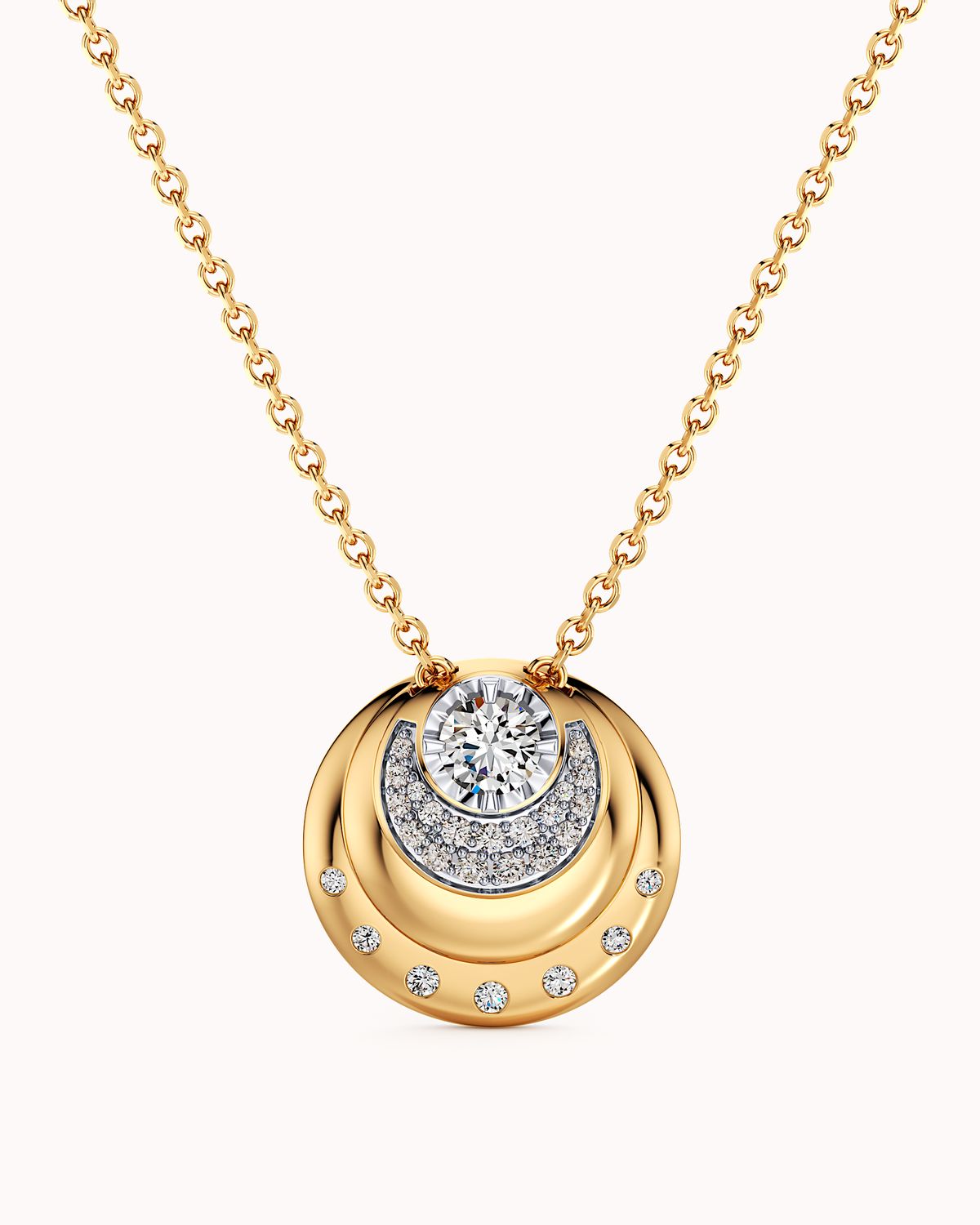 Halo Within Halo Necklace
