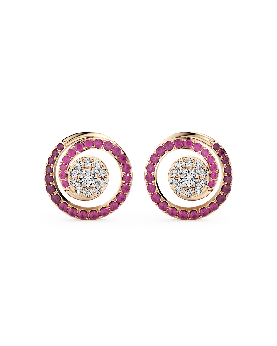 Ruby Roulette Earrings