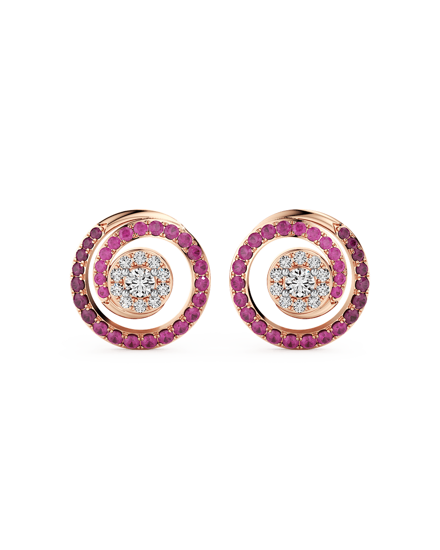 Ruby Roulette Earrings
