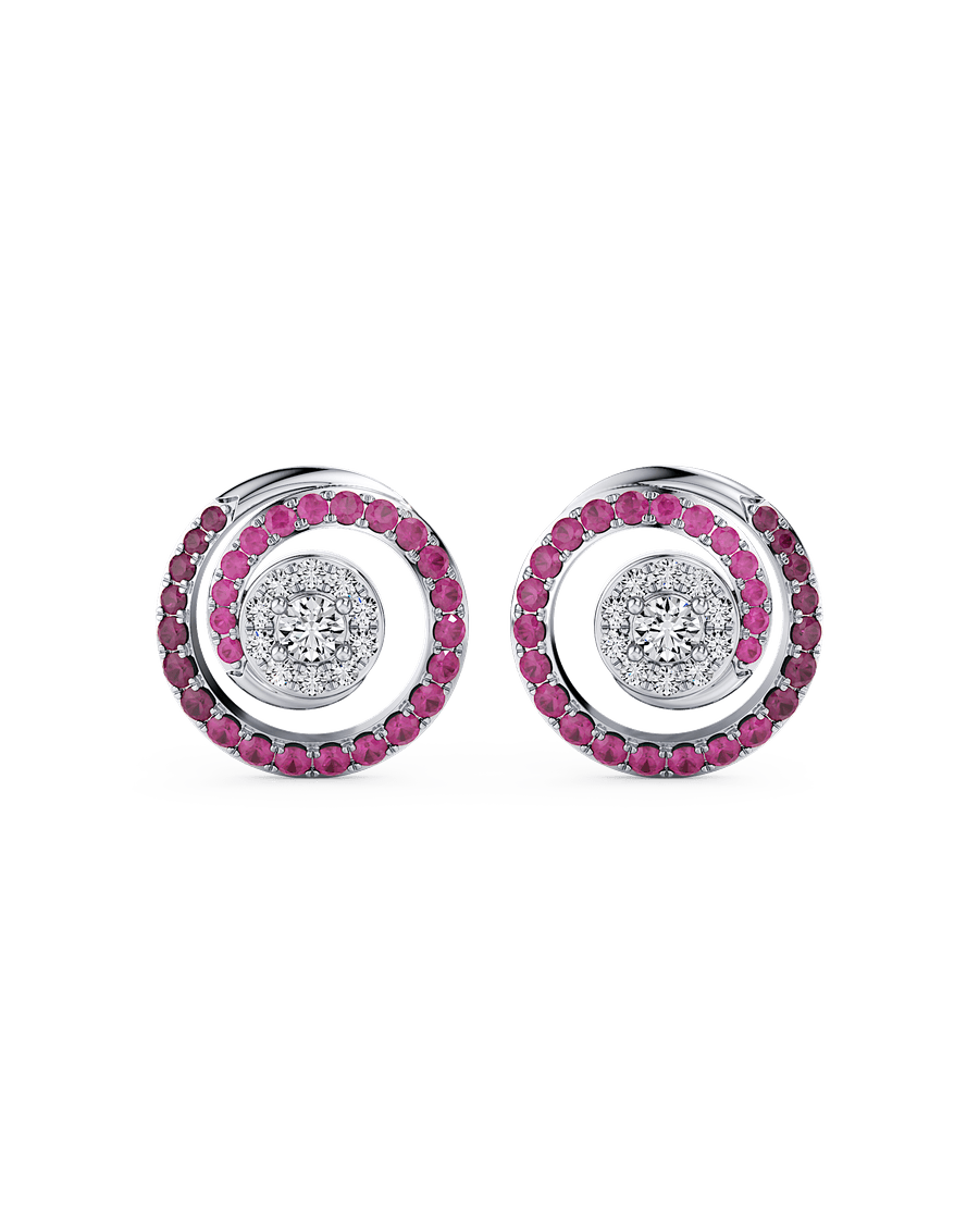 Ruby Roulette Earrings