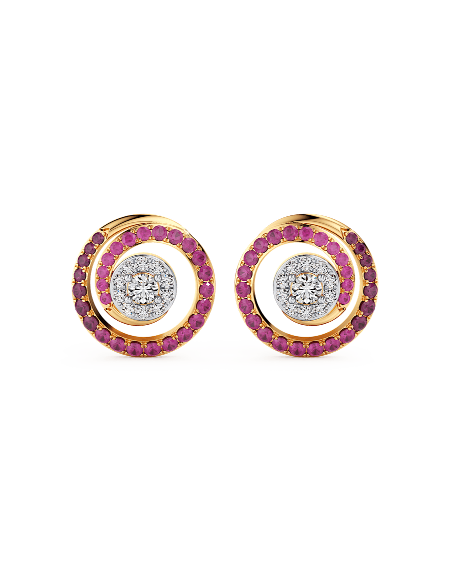 Ruby Roulette Earrings