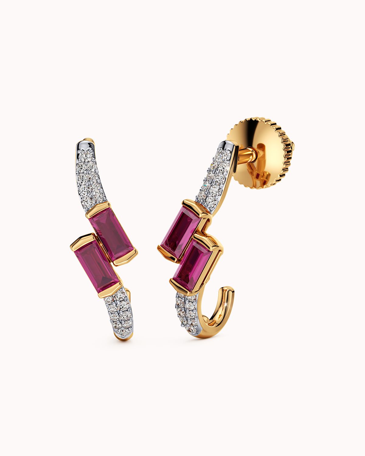 Crosswise Charm Hoops