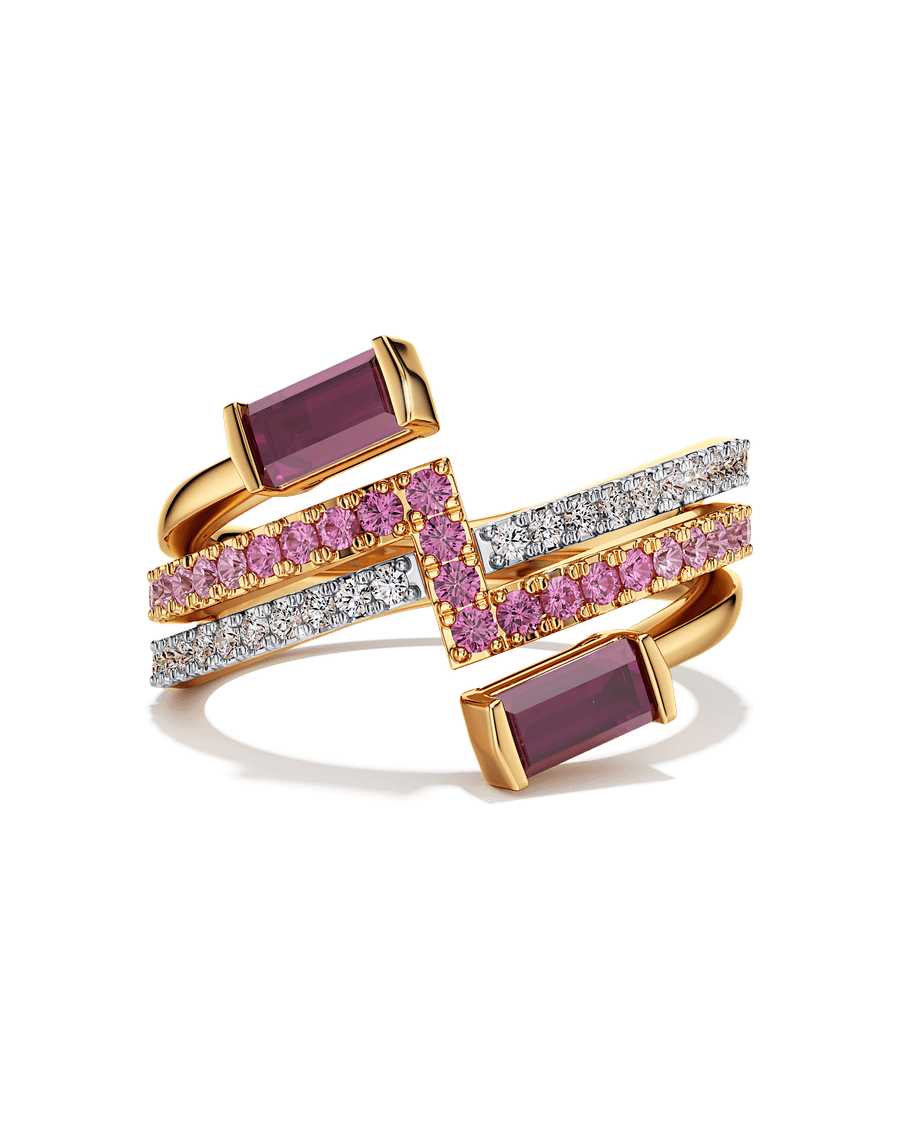 Lightning Bolt Bezel Ring