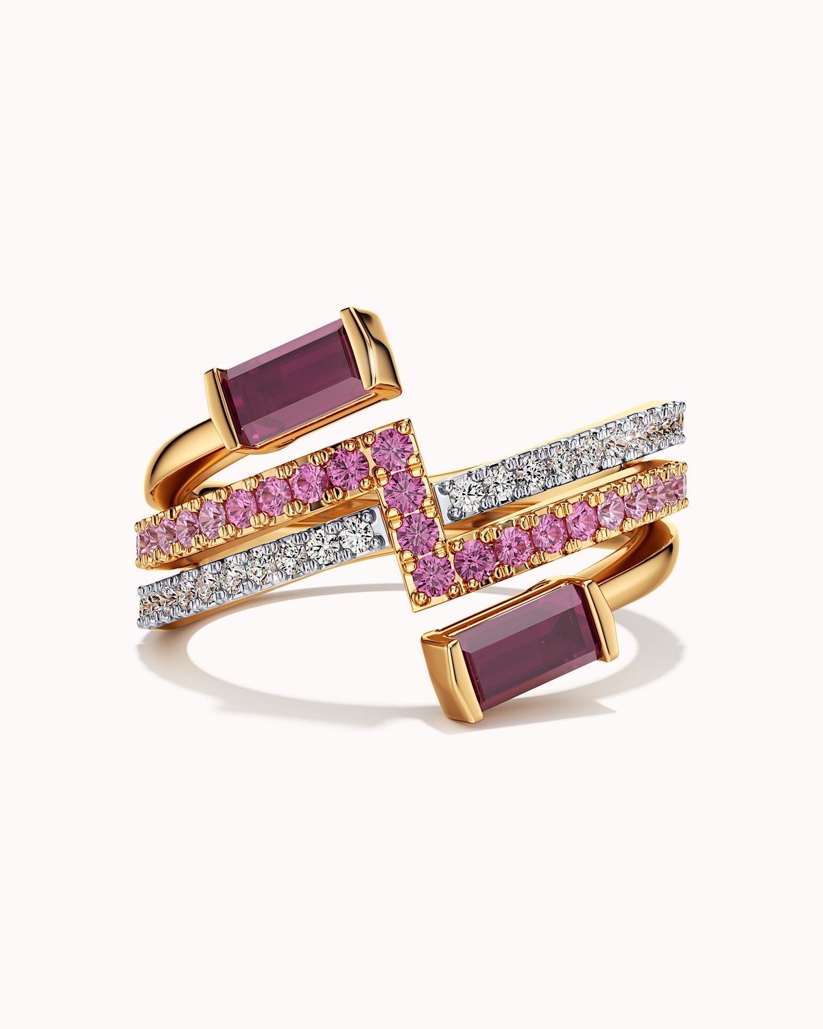 Lightning Bolt Bezel Ring