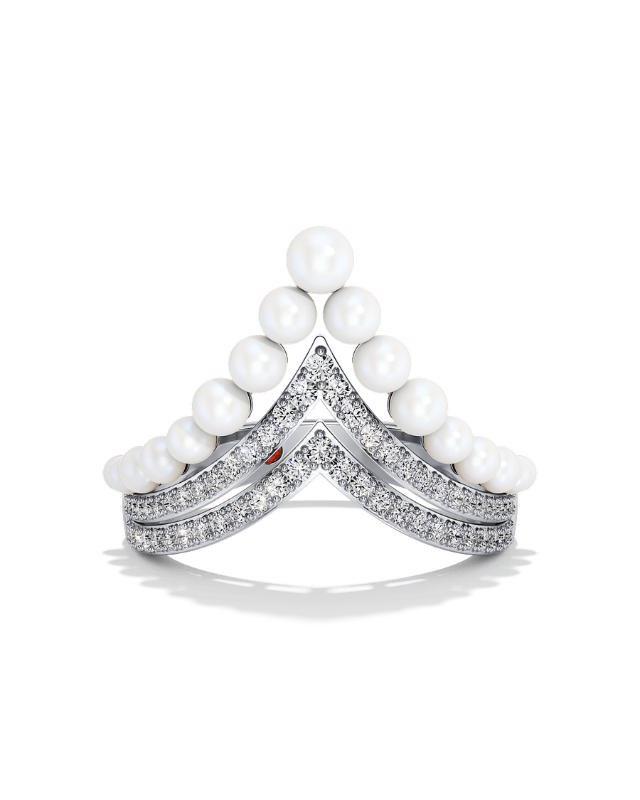 Chevron Pearl Peak Ring