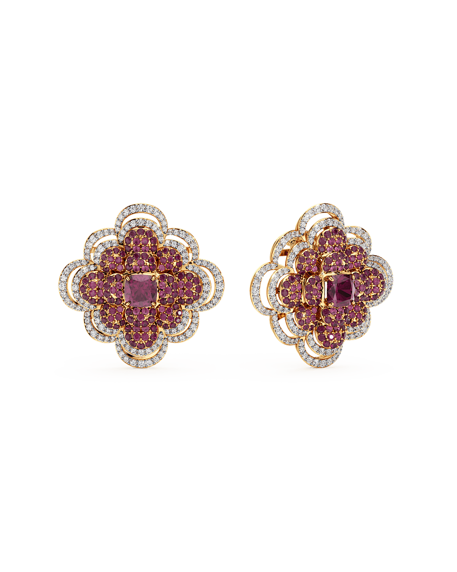Ombré Bloom Cluster Earrings