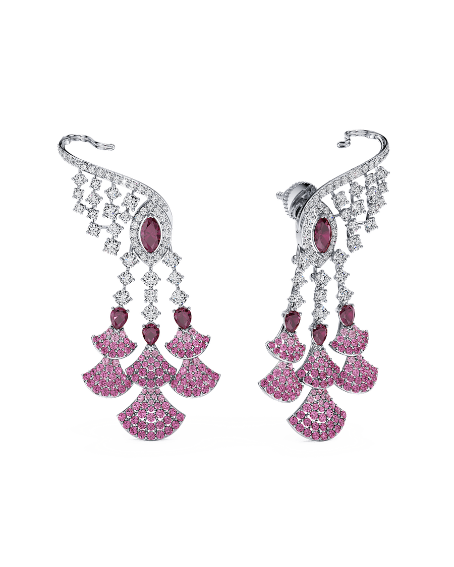 Sunset Fan Cascade Earrings