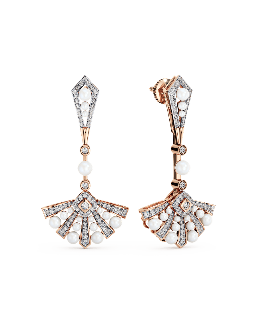 Fan Cascade Pearl Earrings