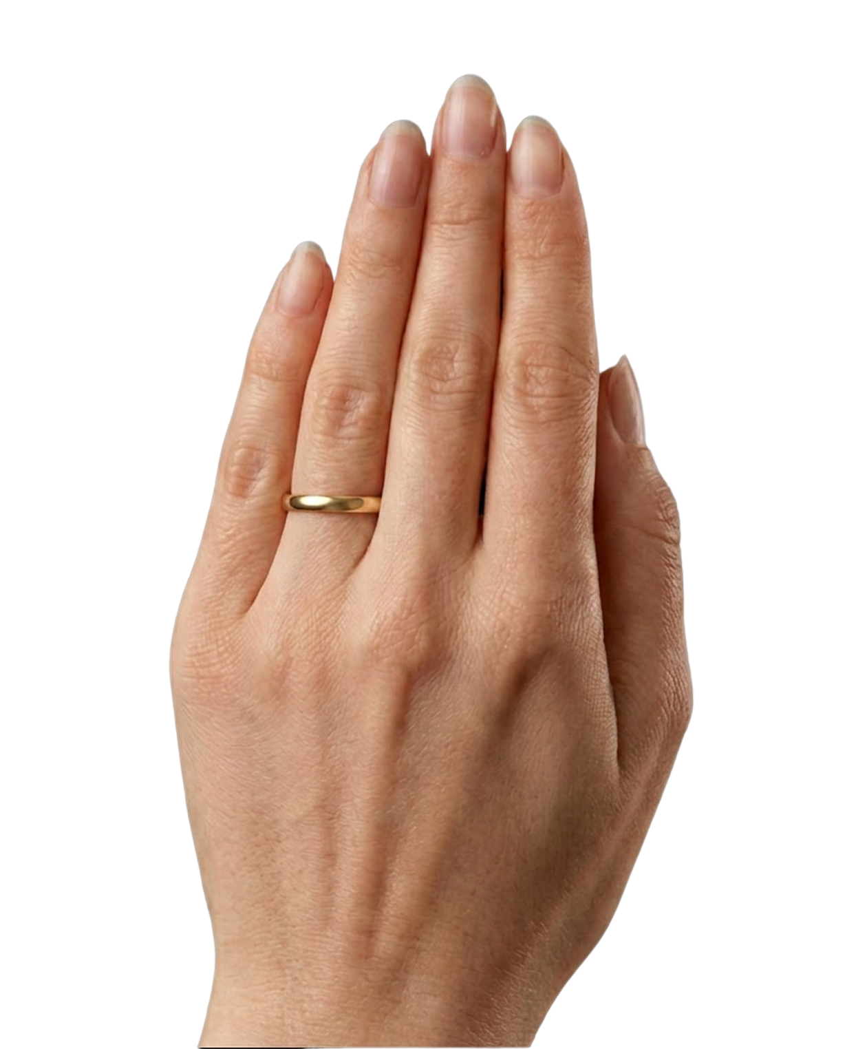 Hand wearing a diamond ring