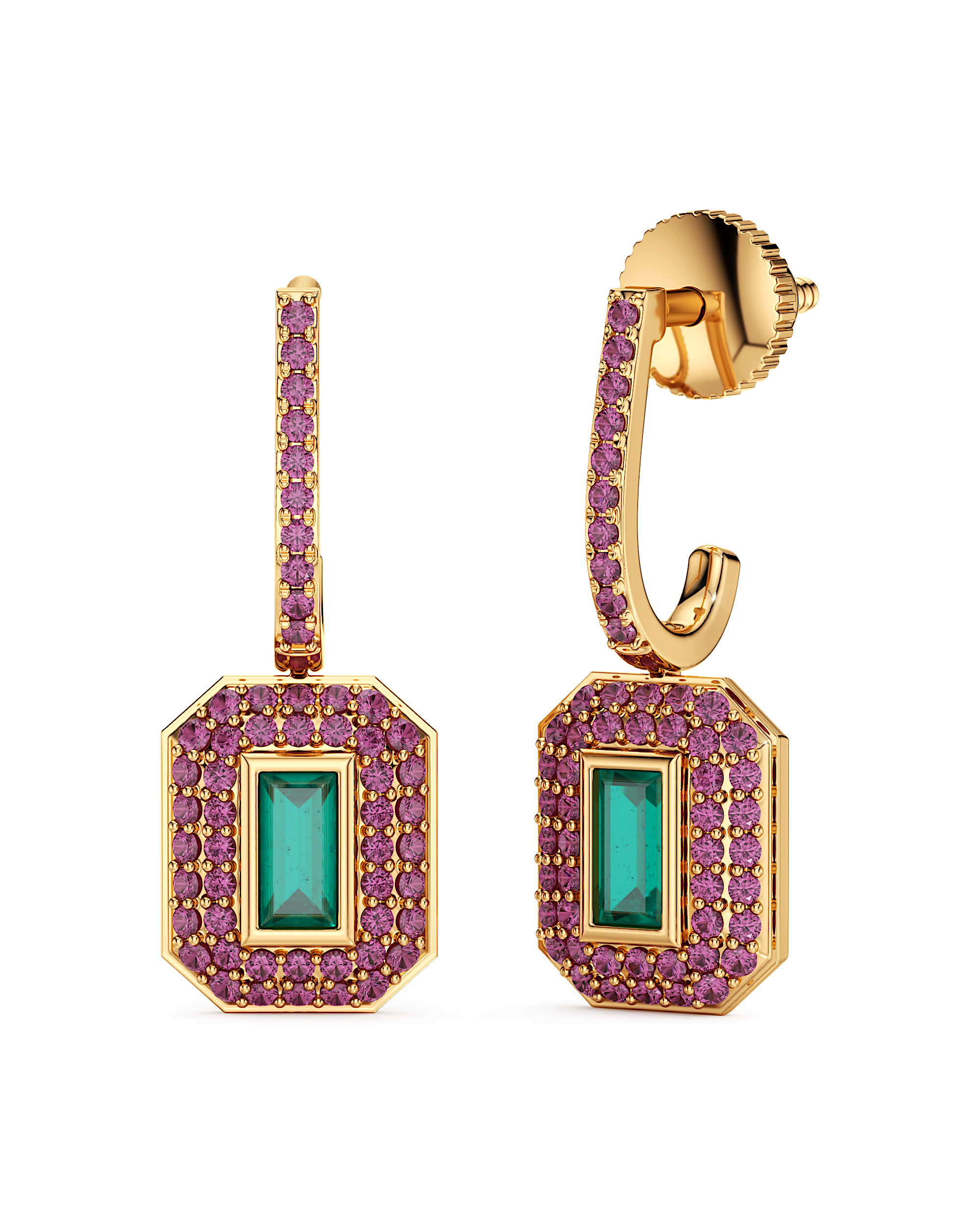 Emerald Halo Earrings