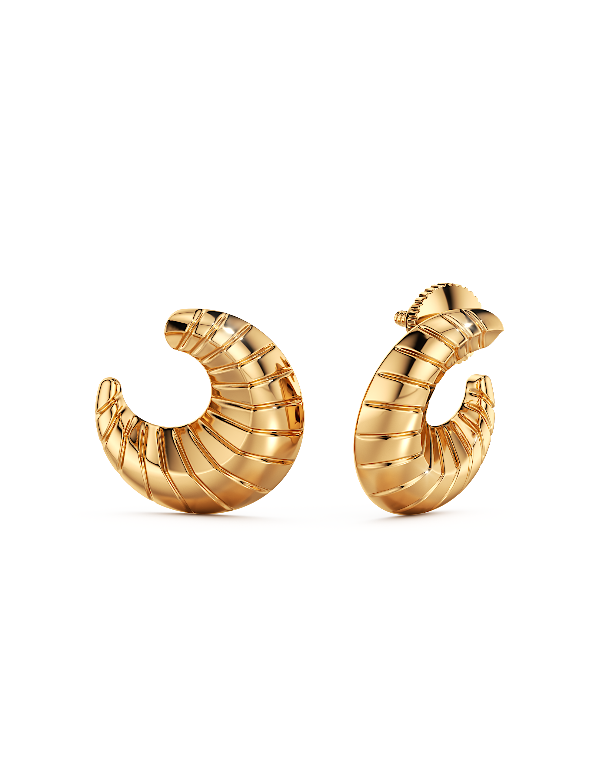Fluted Wave Earrings