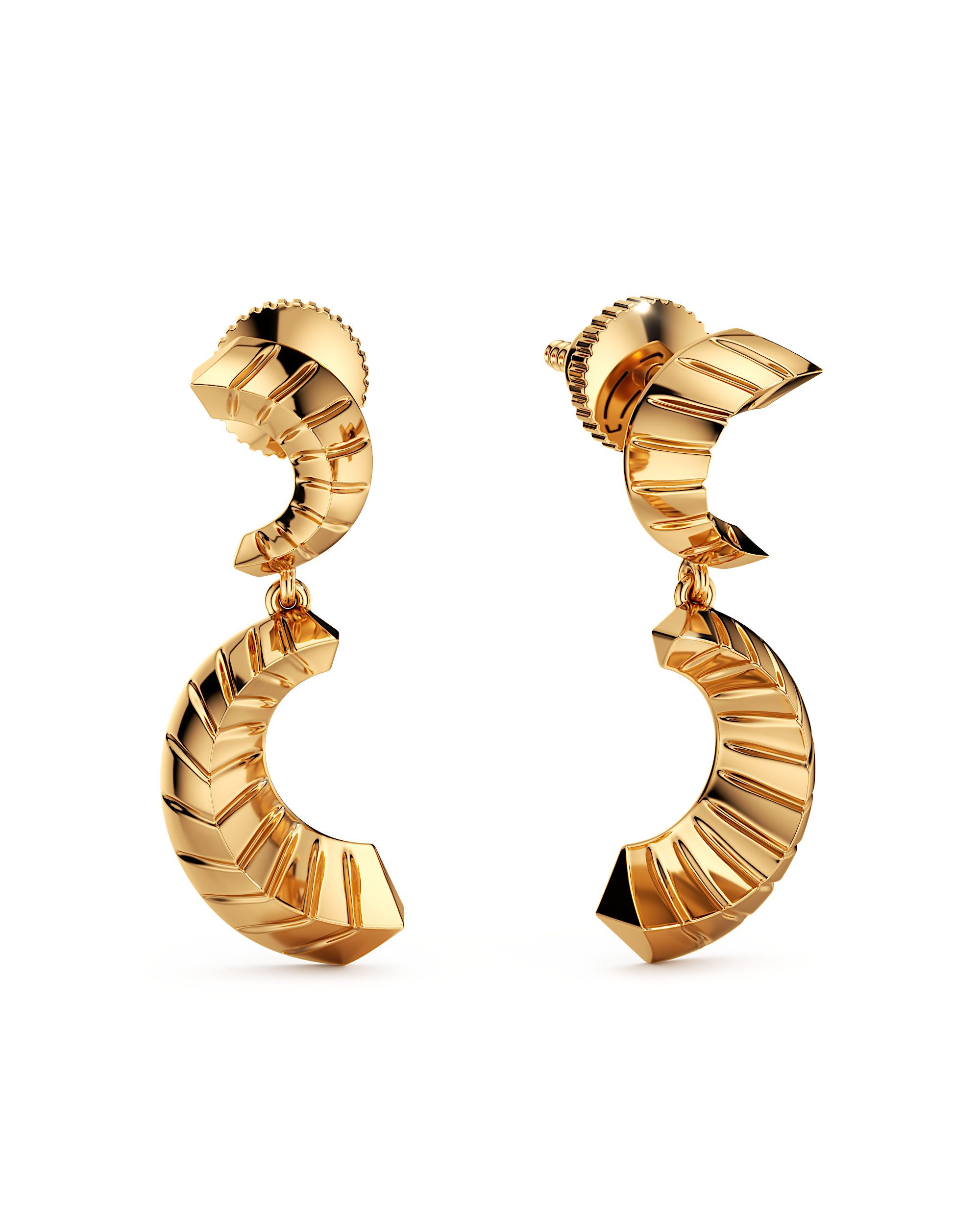 Ribbon Curl Drop Earrings