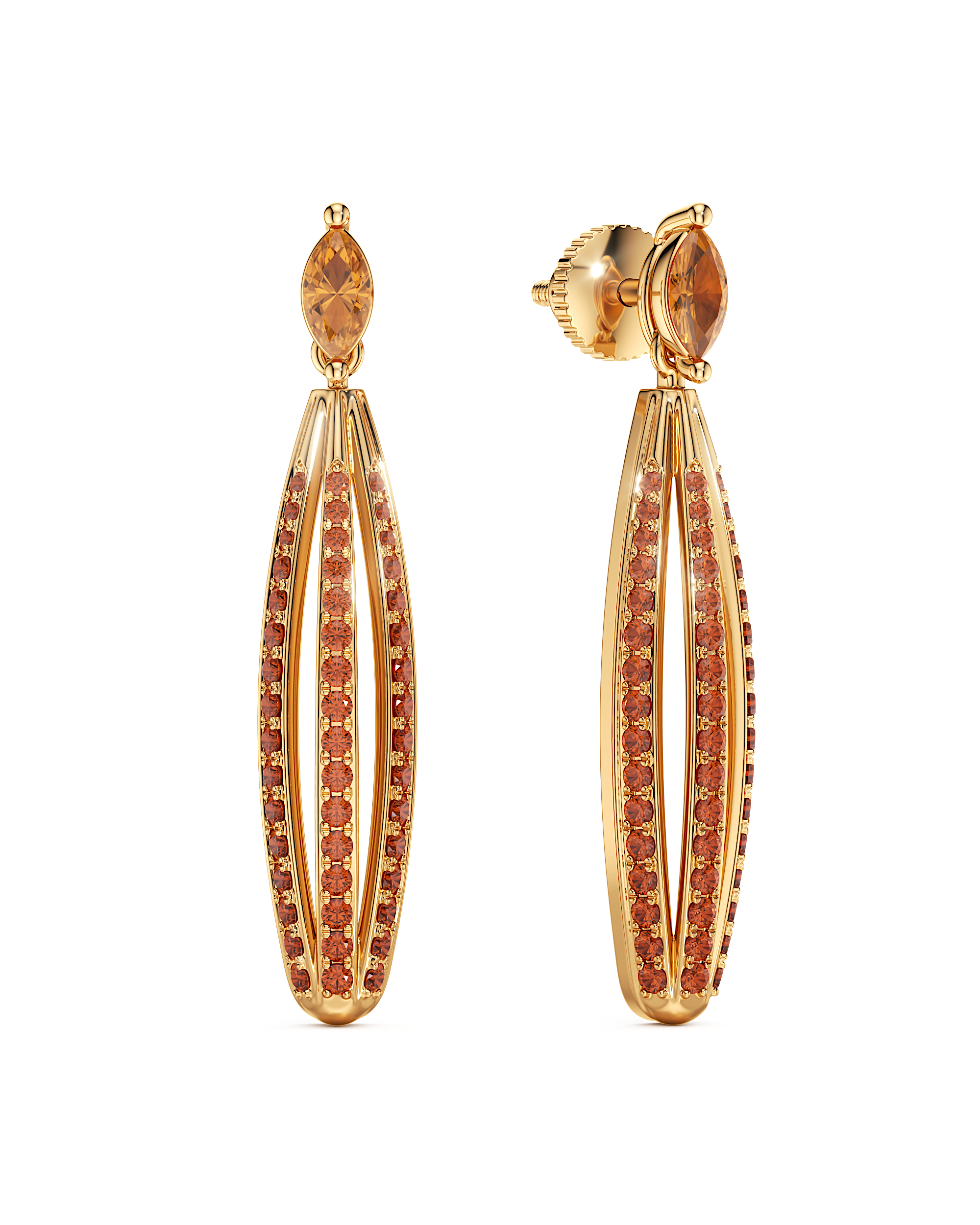 Sunlit Feather Earrings