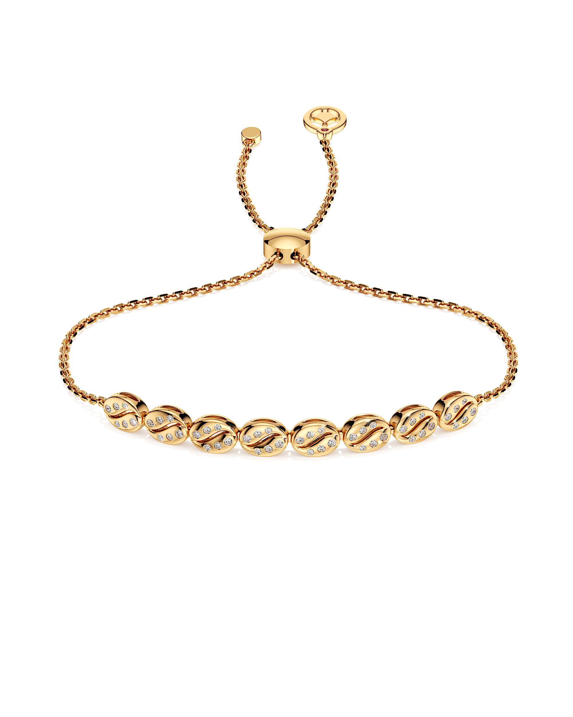 Golden Leaf Row Bracelet
