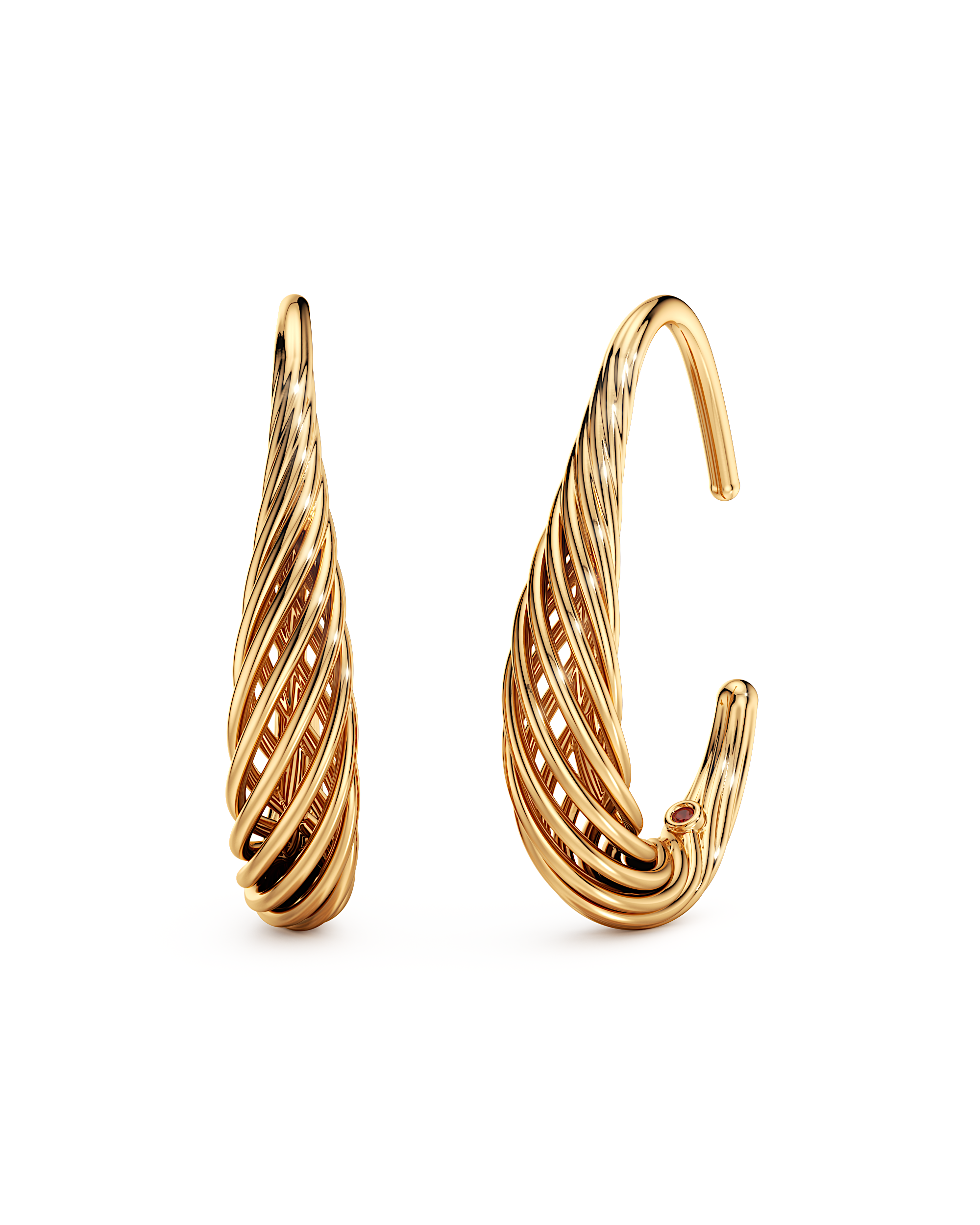 Spun Gold Wave Earrings