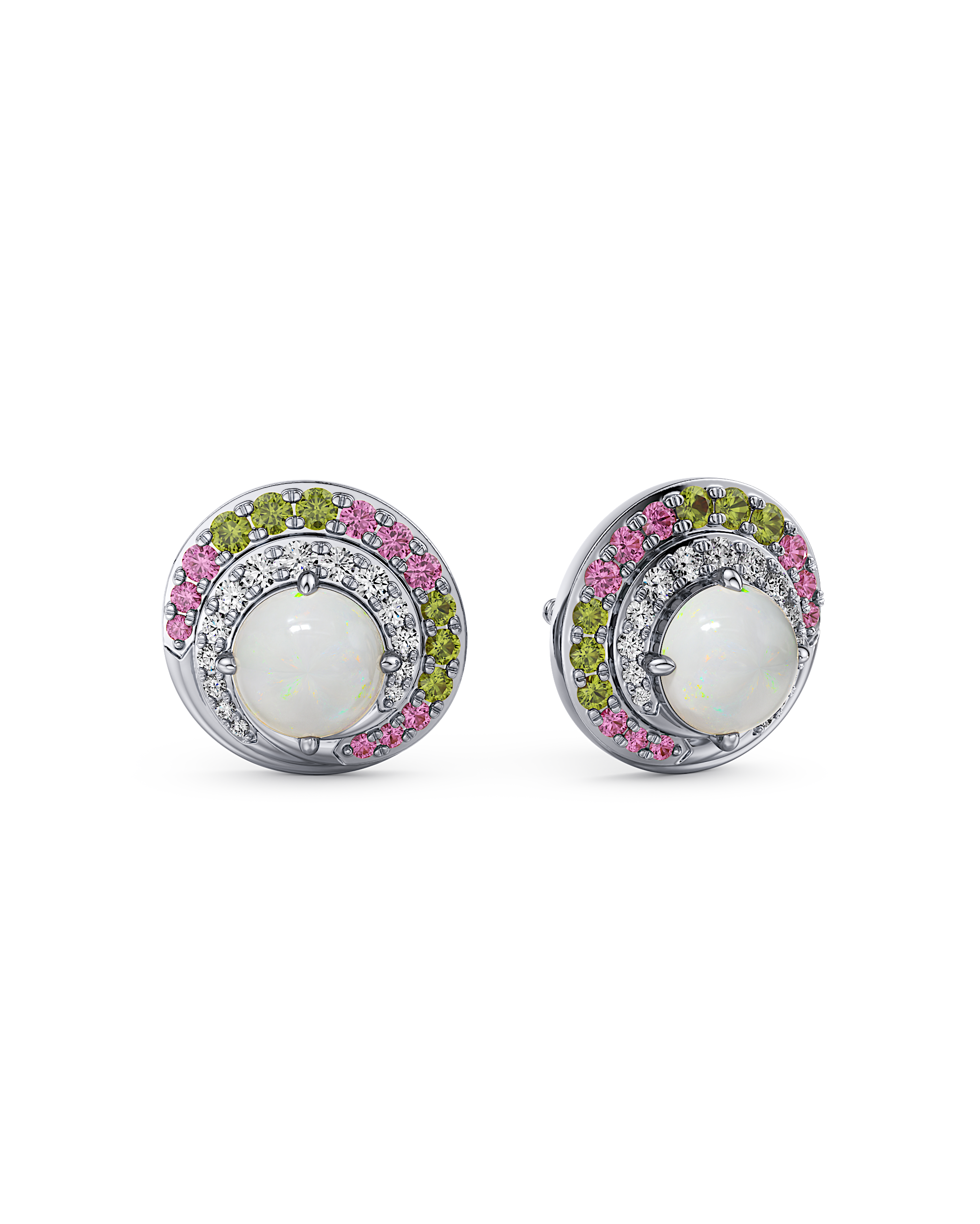 Opal Halo Garden Earrings