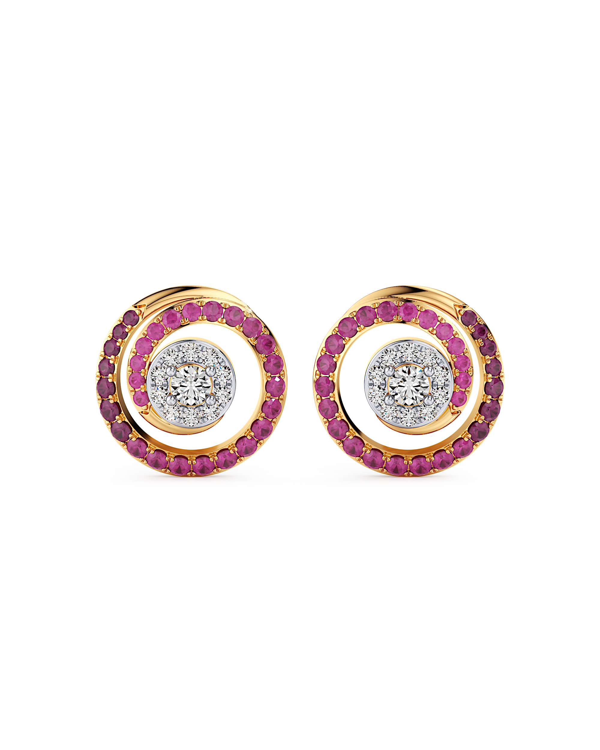 Ruby Roulette Earrings
