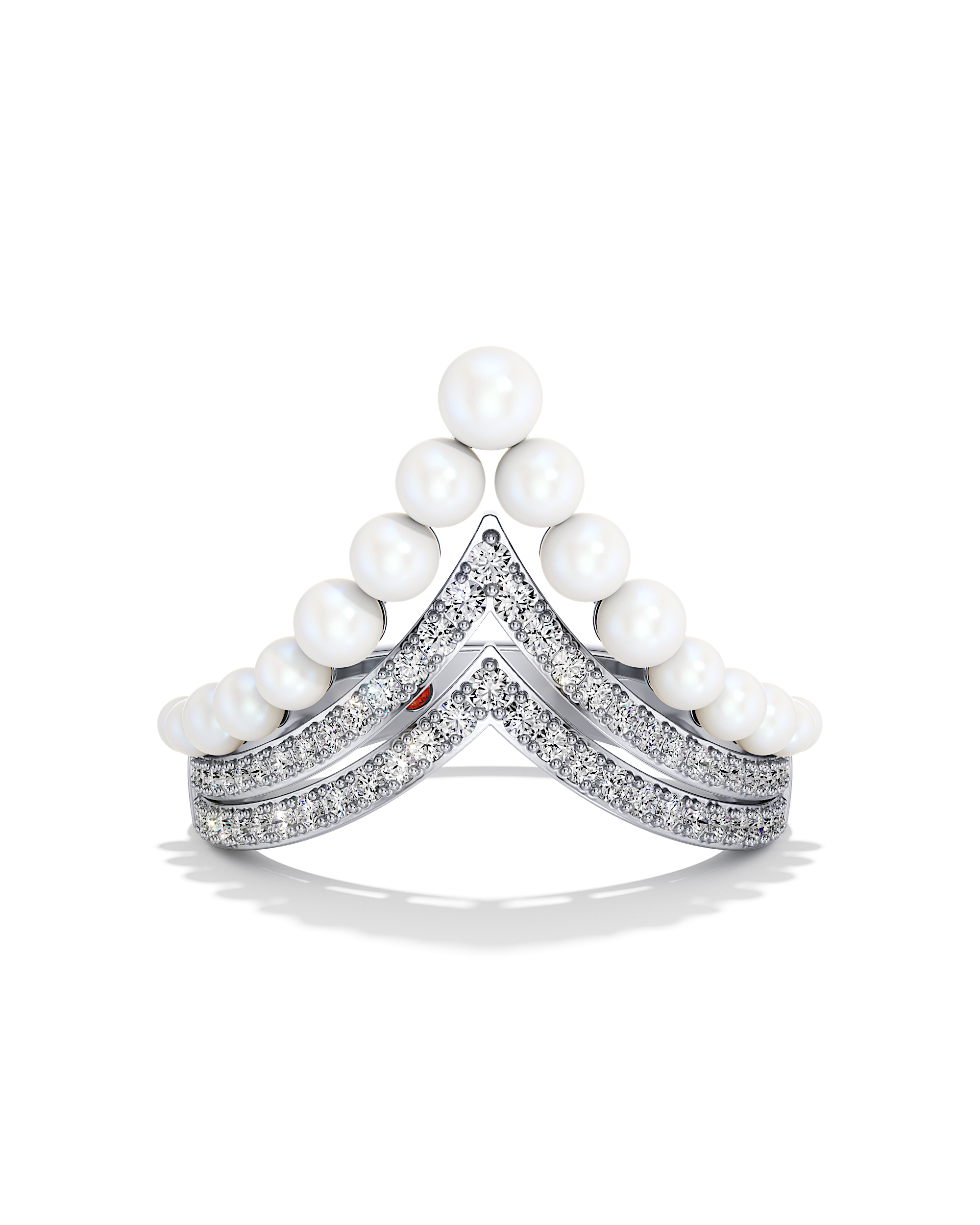 Chevron Pearl Peak Ring