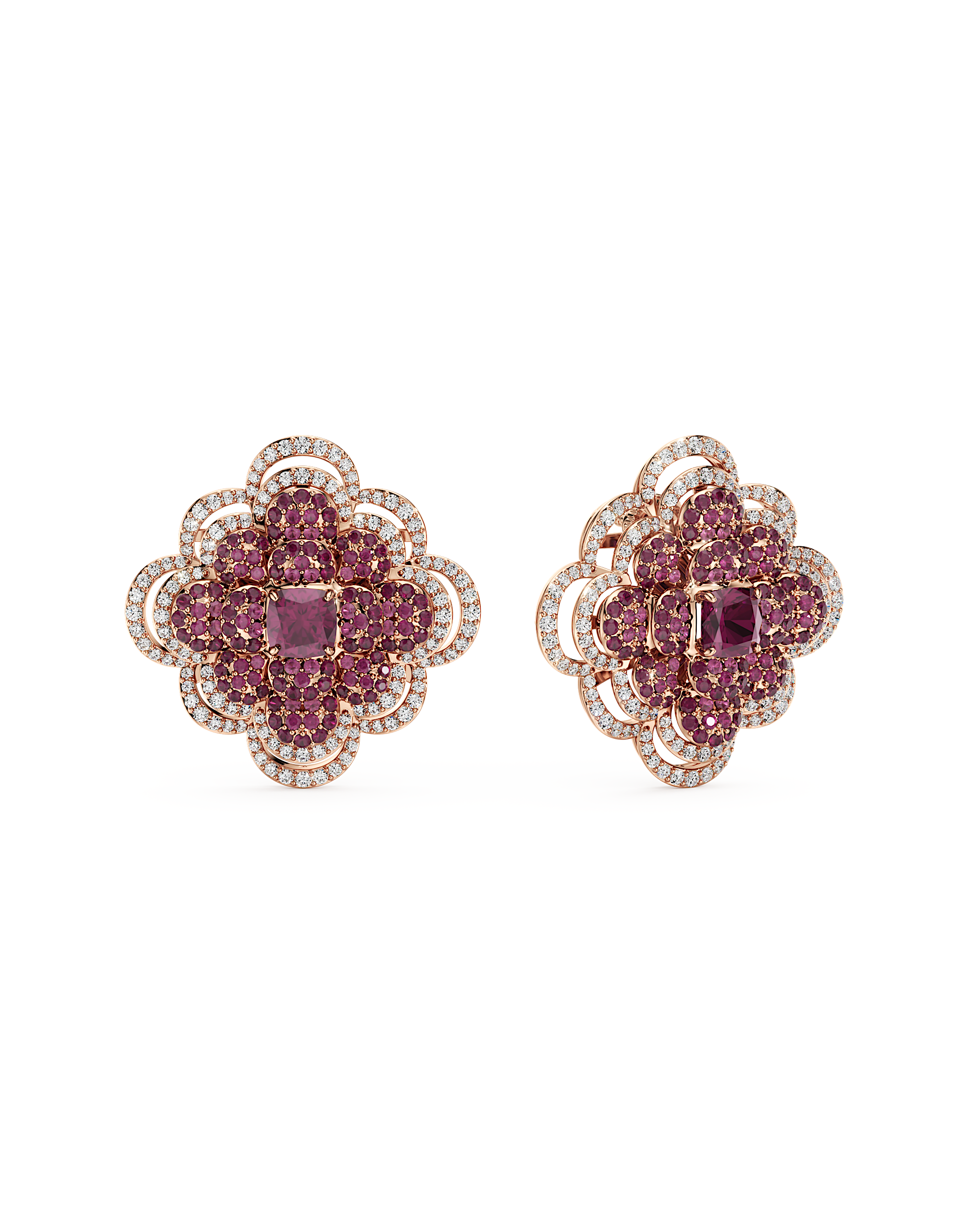 Ombré Bloom Cluster Earrings
